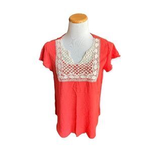 NWT Womens Tantrums Coral Lace Flowy Top - Sz S
